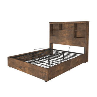 Bilal Lighted LED Bookcase Bed