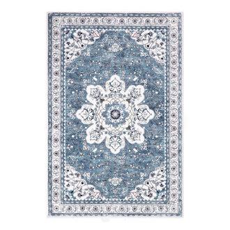 Machine Washable Non-Slip Blue Oriental Area Rug