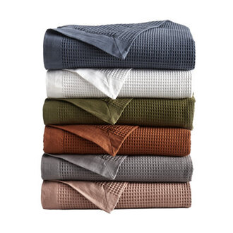 Alfon 100 Cotton Lightweight Waffle Weave Summer Blanket