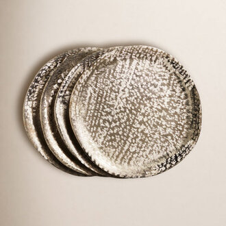 Set of 4 Zadia Brushed Metal Charger Plates
