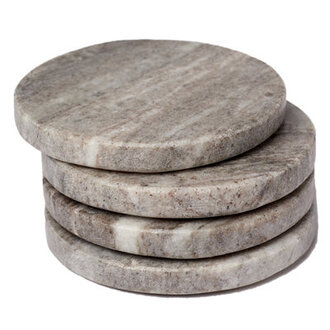 Marble Round 4 Piece Coaster Set