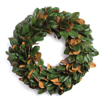 Barrigan Handcrafted Faux Magnolia Metal Wreath