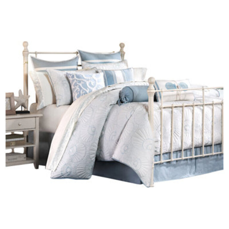 Crystal Beach White Cotton Coastal Comforter Set