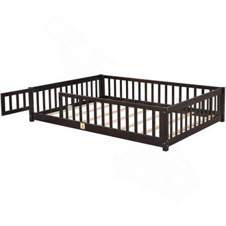 Finka Kids Floor Platforms Bed With Fence and Door