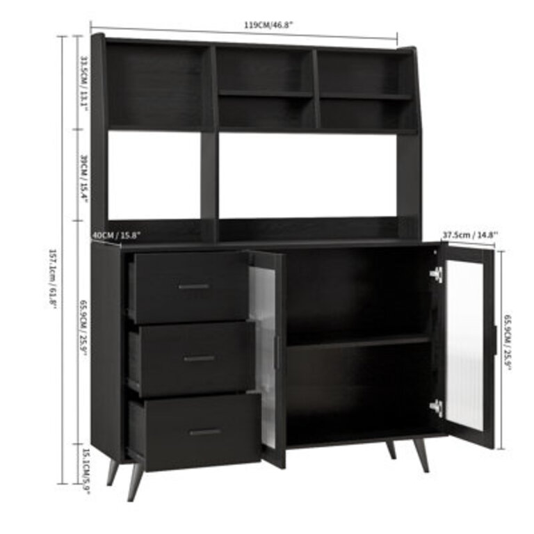 Jennylee 596  H Kitchen Pantry with Adjustable Shelves