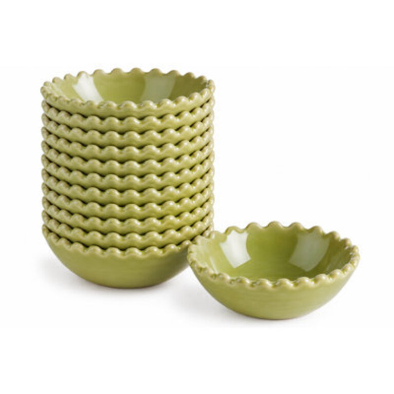 Drian Dentelle Ceramic Scalloped Edge Mini Bowl