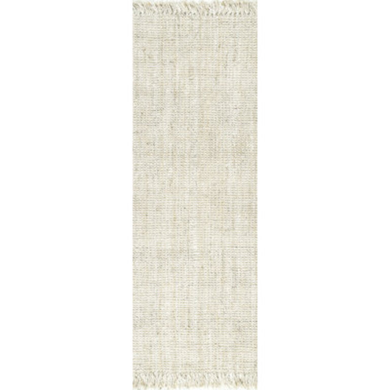 Karmine Jute Runner Rug for Dining Room Living Room Entryway Hallway Kitchen Off White
