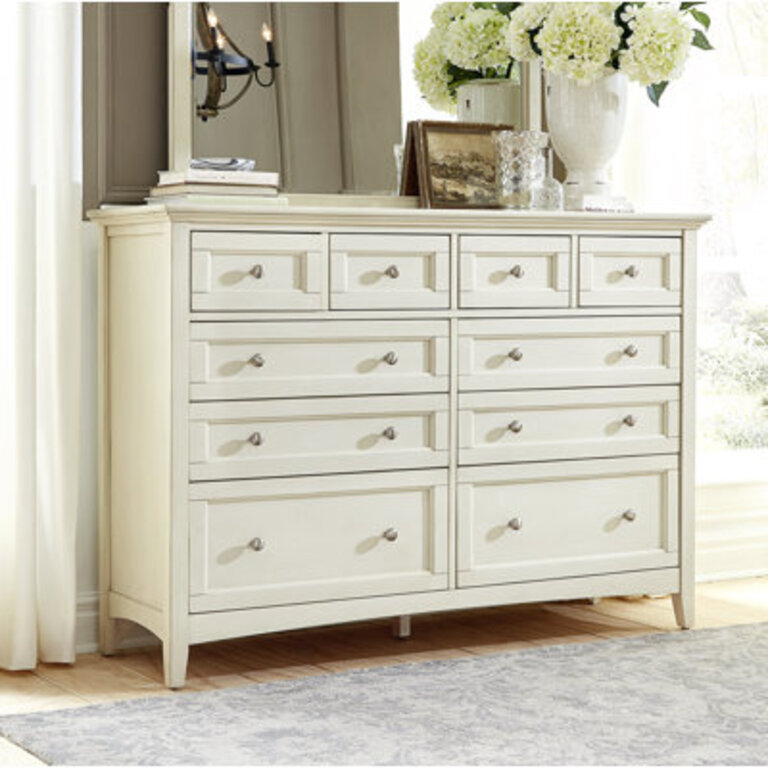 Melusina 10-drawer 60-inch Solid Wood Double Dresser