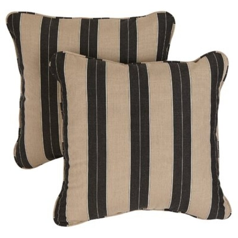 Fenella Square Pillow Cover & Insert Size: 18" x 18", Fabric: Berenson Tuxedo