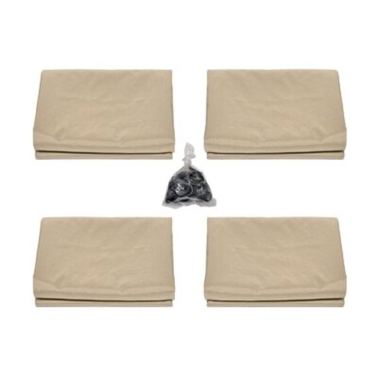 Universal Replacement 4 Panels Privacy Curtain Set For 12' X 12' Gazebo Side Wall Size: 84" H x 120" W x 120" D