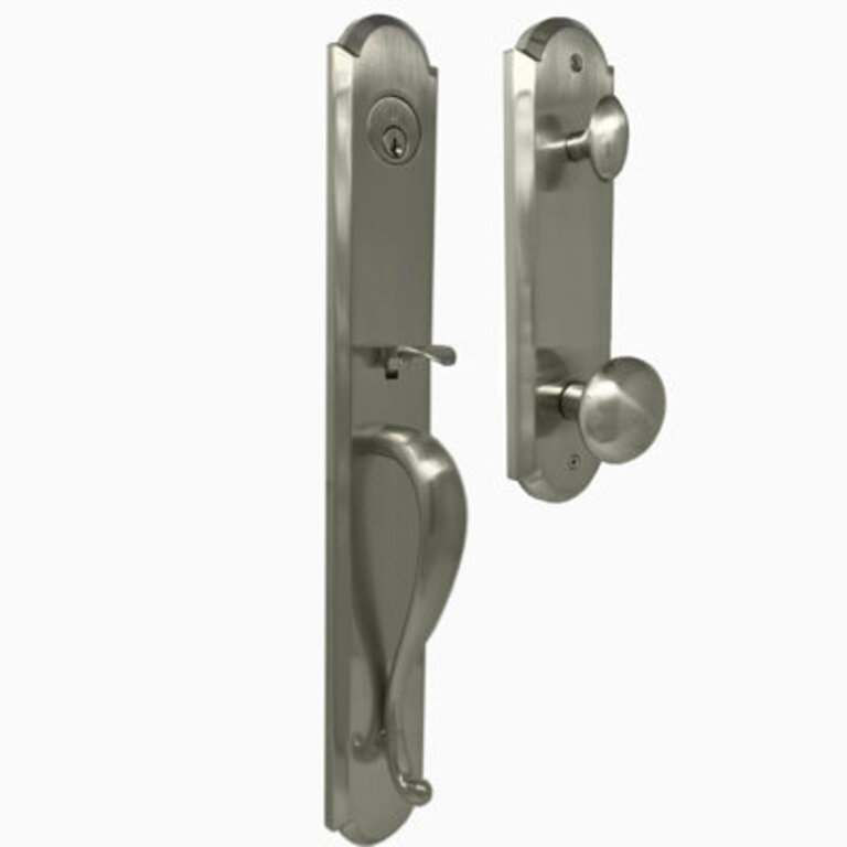 Elegance Handleset with Deadbolt and Door Rosette Finish: Black