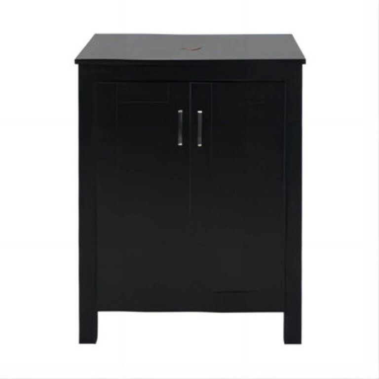 Frenette 24" W x 19'' D x 33'' H Single Bathroom Vanity Finish: Black