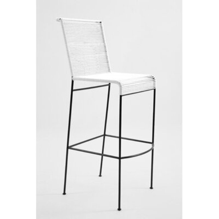 Javar 30" Standa Patio Bar Stool Cushion Color: White