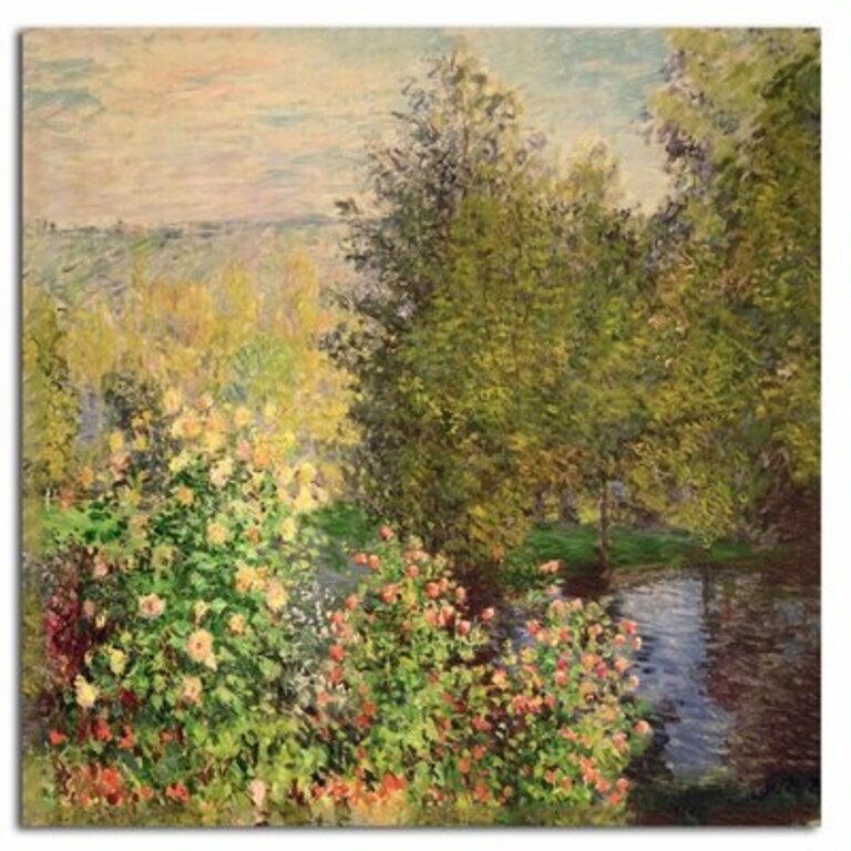 Corner of the Garden at Montgeron, 1876 by Claude Monet - Print on Canvas Size: 18" H x 18" W x 0.1" D