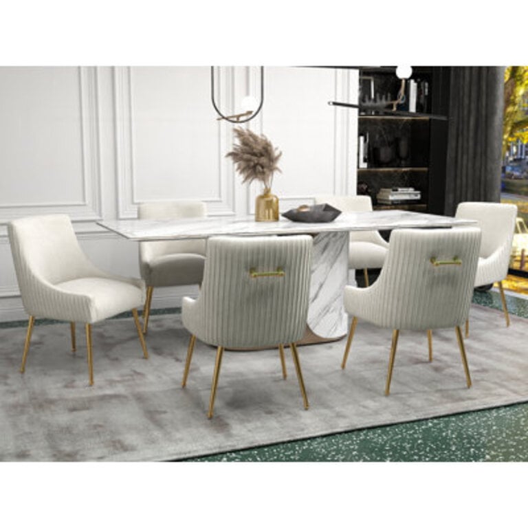 Tibisay Tufted Velvet Solid Back Parsons Chair (Set Of 2) Upholstery Color: White