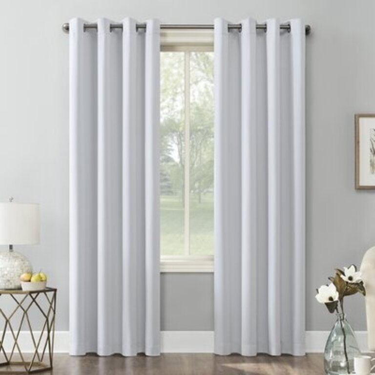 Wayfair Basics® Thermal Blackout Grommet Curtain Panel Curtain Color: Pearl, Size per Panel: 54" W x 108" L