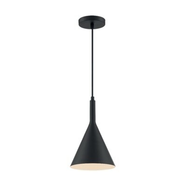Laroche 1 - Light Single Cone Pendant Finish: Matte Black, Size: 15.29" H x 12" W x 12" D