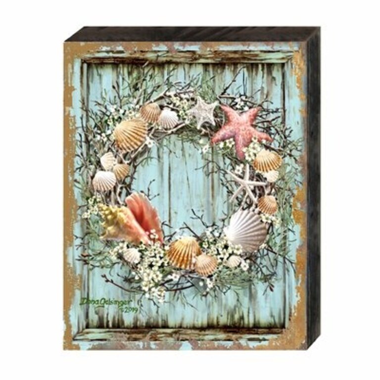 Sowards Coastal Wreath by Dona Gelsinger Wood Block Size: 18" H x 24" W x 1" D