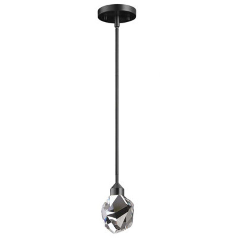 Gopesh 1 - Light Crystal Geometric Integrated LED Kitchen Island Pendant Finish: Black