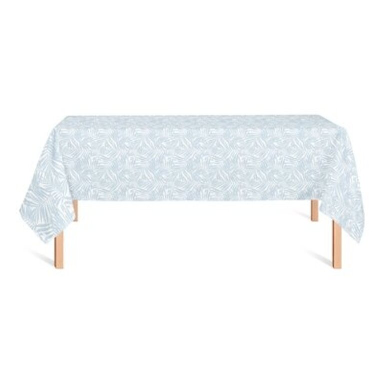 Blue Palm Leaf Pattern Tablecloth