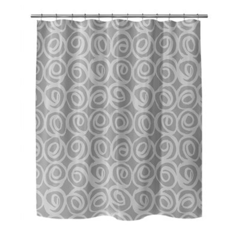 Ava-Lillie Geometric Single Shower Curtain Size: 72" H x 70" W, Color: Gray
