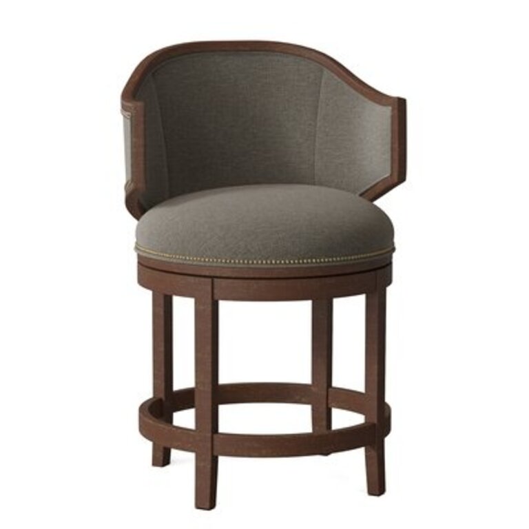Gimlet Swivel Stool Seat Height: Counter Stool (26" Seat Height), Upholstery: 8789 Turquoise, Frame Color: Walnut