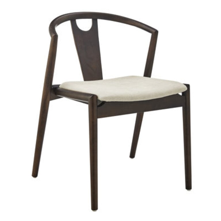 Ambra Upholstered Dining Chair Upholstery Color/Frame Color: Natural/Espresso