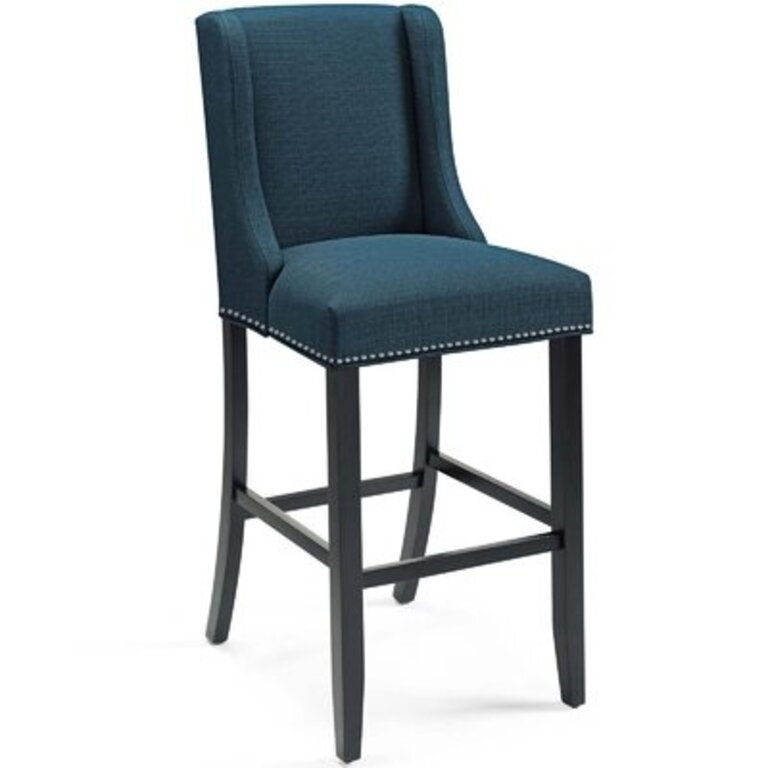 Baronet Tufted Button Upholstered Fabric Counter Stool Color: Azure, Pack Size: 1, Seat Height: Short Stool (22.75" Seat Height)