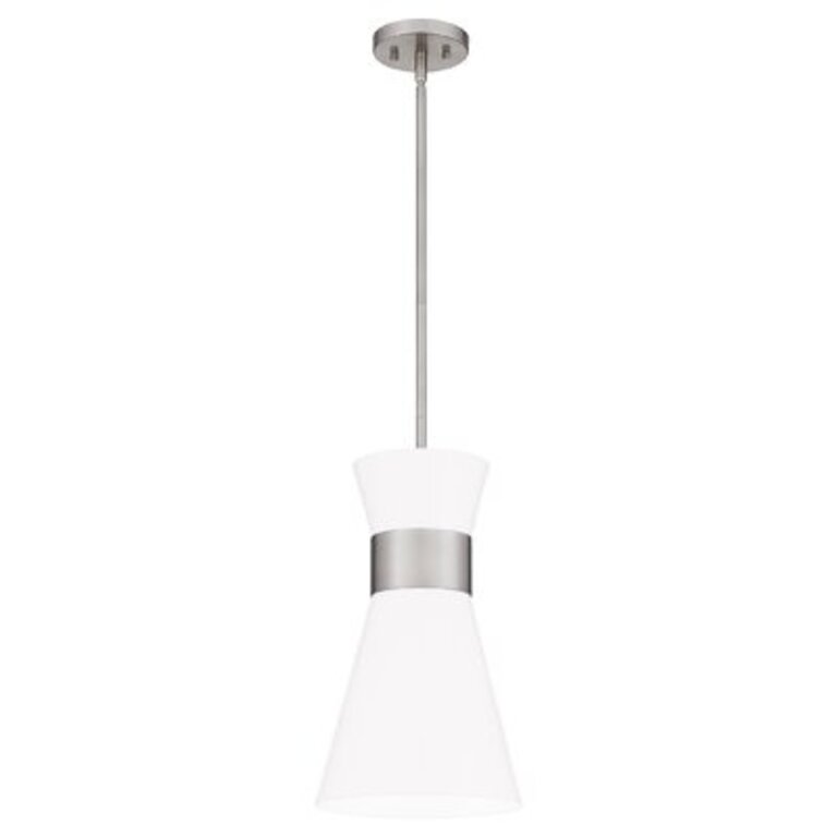 Filipe 1 - Light Single Cone Pendant Finish: Light Brushed Nickel, Size: 17.5" H x 10" W x 10" D