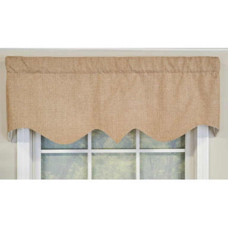 R-Crosby Cotton Blend Pointed 50'' W Window Valance Color: Sand