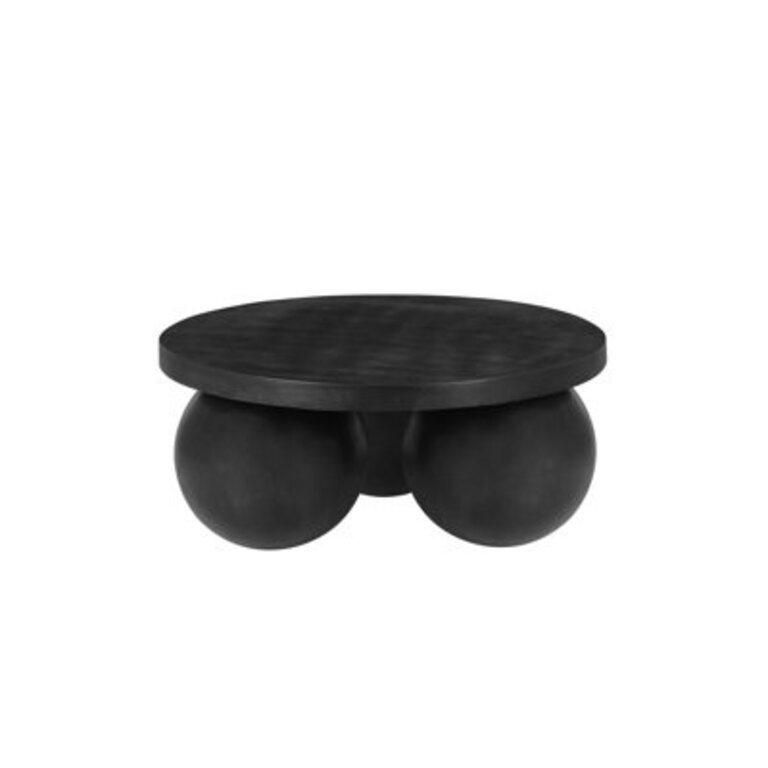Rayden Concrete 3 Legs Coffee Table Size: 16" H x 35" L x 35" W, Color: Black