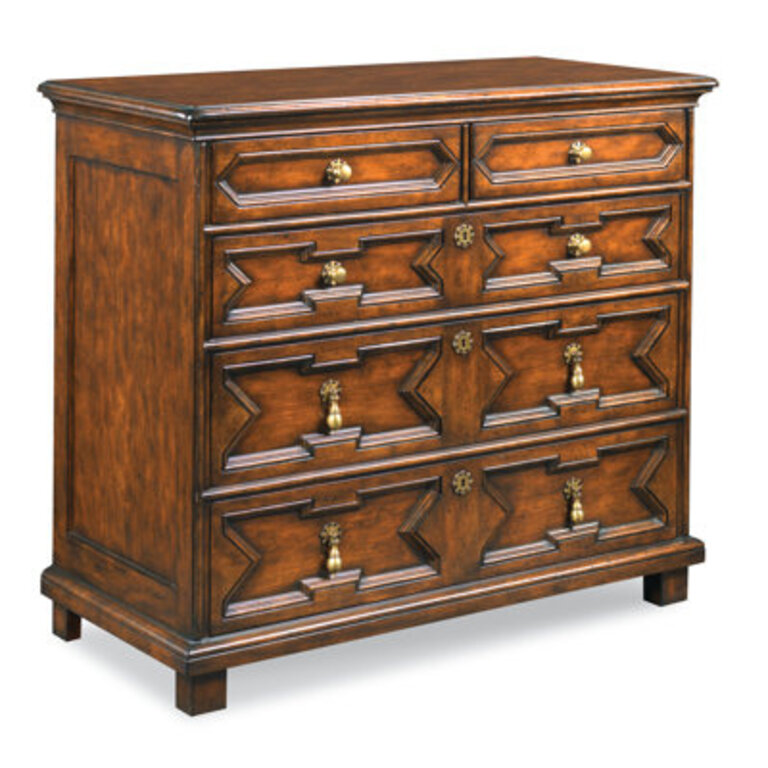 17th Century 5 Drawer Accent Chest Color: Bordeaux
