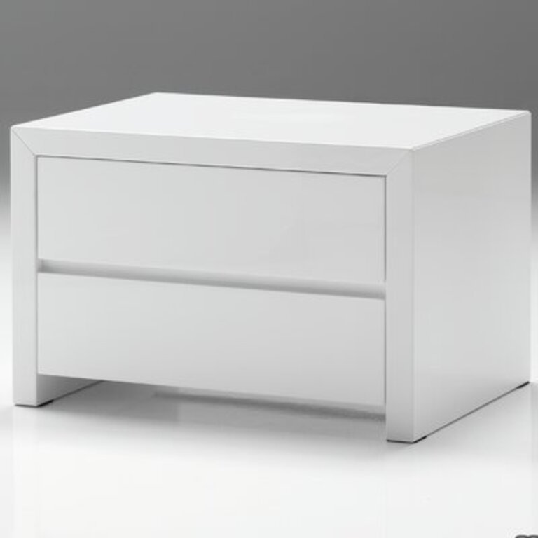 Catalena 2 - Drawer Nightstand Size: 16" H x 24" W x 18" D, Color: High Gloss White