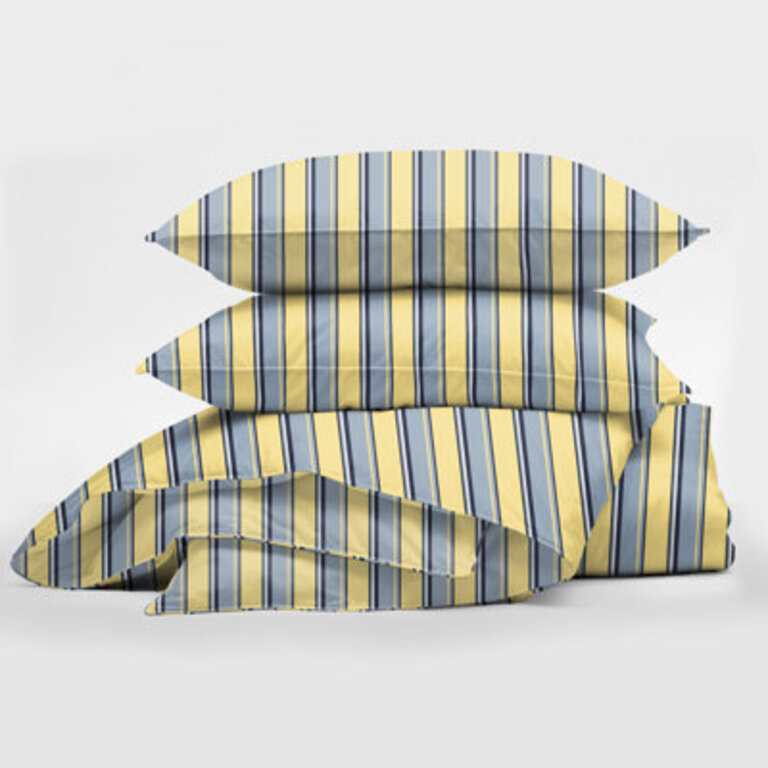 Gino Stripe Cotton Reversible Coverlet Set