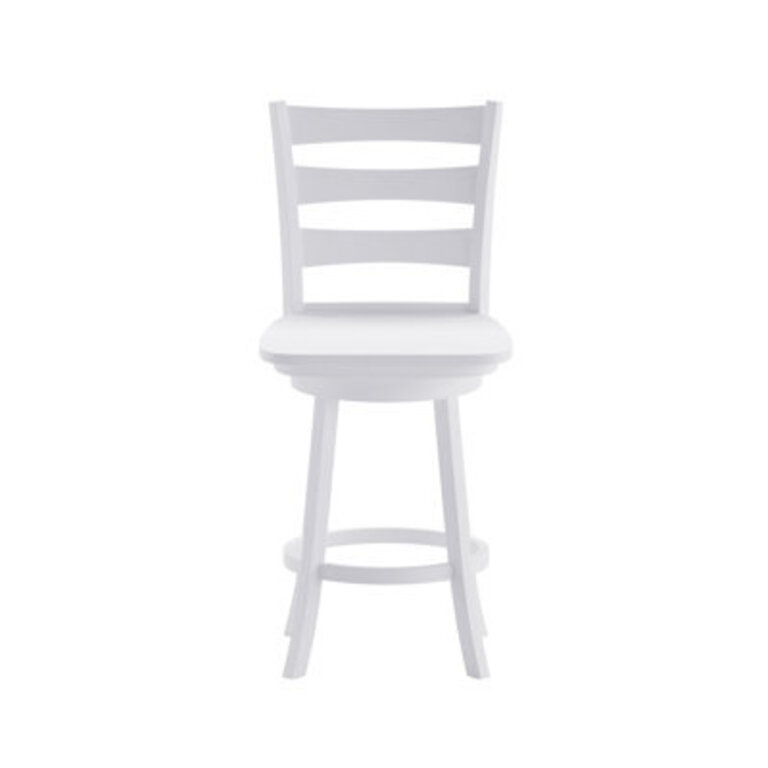 Laurel Ladderback Wooden Swivel Dining Stool With Footrest