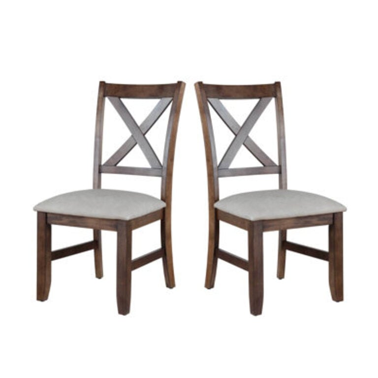 Sarahi Cross Back Side Chair in Mocha Brown