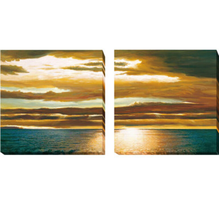 Reflections on the Sea I and II by Dan Werner 2 Piece Framed Painting Print on Wrapped Canvas Set