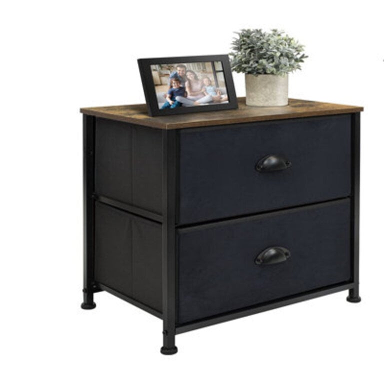 2 - Drawer Nightstand in BrownBlack