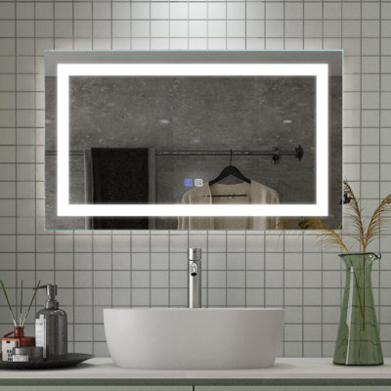 2432 Bathroom Mirror With Dimmable LED Light Makeup Mirror Anti-Fog