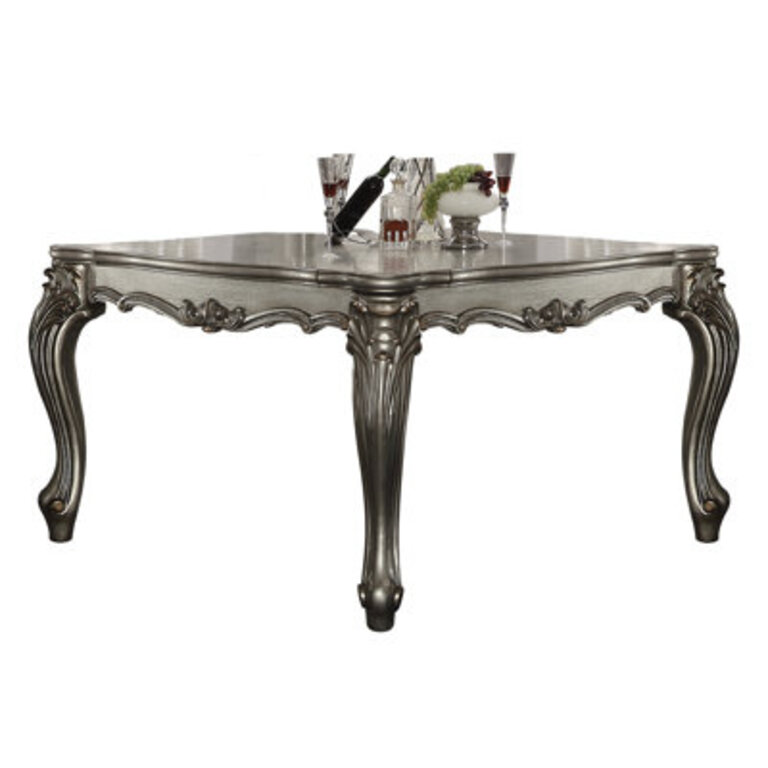 Carvajal Fixed Top Dining Table in Antique Platinum