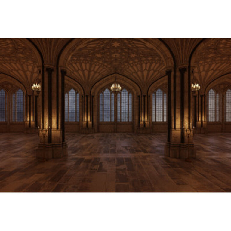 Palace Ballroom with Candles - Wrapped Canvas Photograph