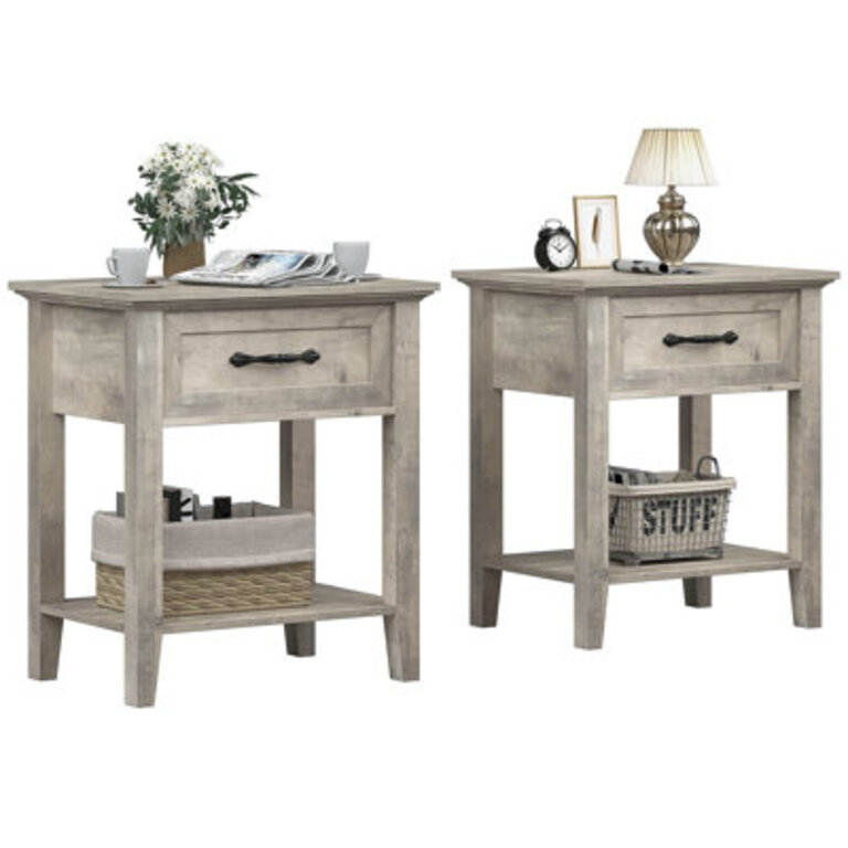 Calumet 1 - Drawer Nightstand in Gray