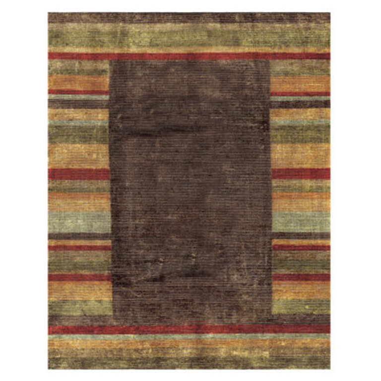 Ranecia Hand Knot Striped Rug, Ivory/Yellow, 5Ft - 6In X 8Ft - 6In Area Rug