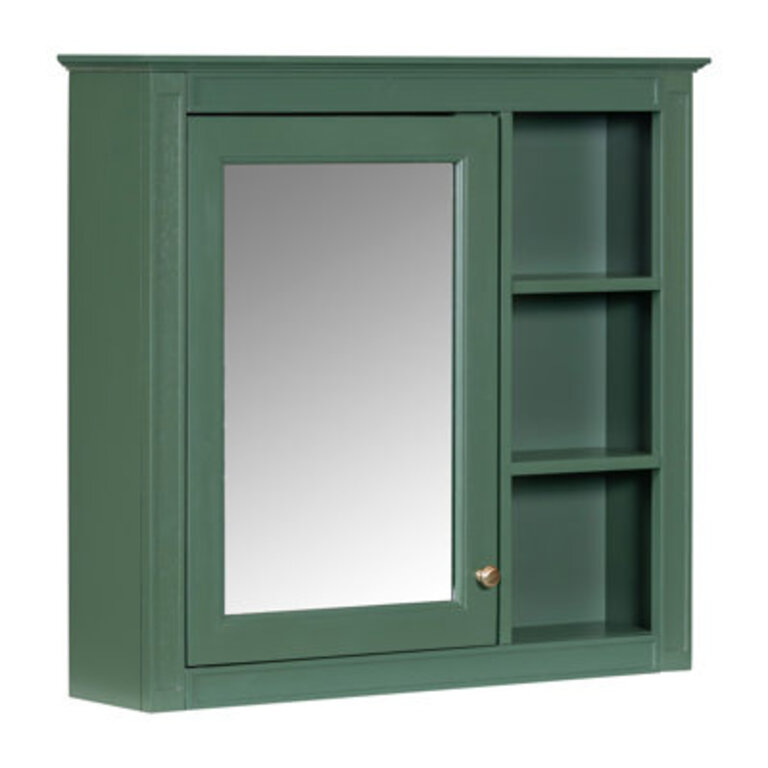 Zenepe 30"x28" Wall Mounted Medicine Cabinet with Mirror & 3 Shelves, Modern Bathroom Storage