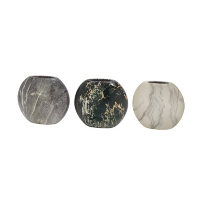 Ceramic Faux Marble Decorative Gray Vase Set