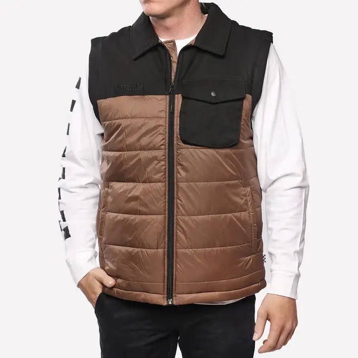 FASTHOUSE FASTHOUSE - PROSPECTOR PUFFER VEST BLACK/BROWN, M