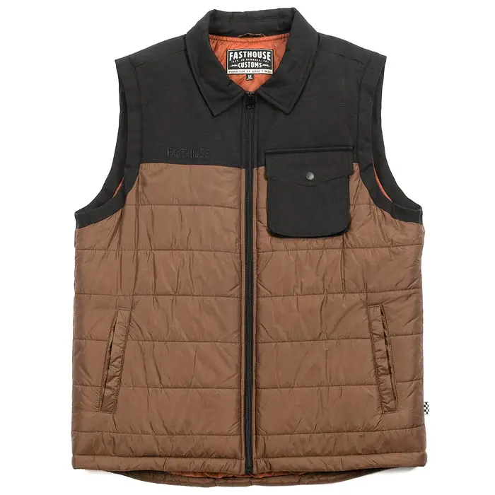 FASTHOUSE FASTHOUSE - PROSPECTOR PUFFER VEST BLACK/BROWN, M