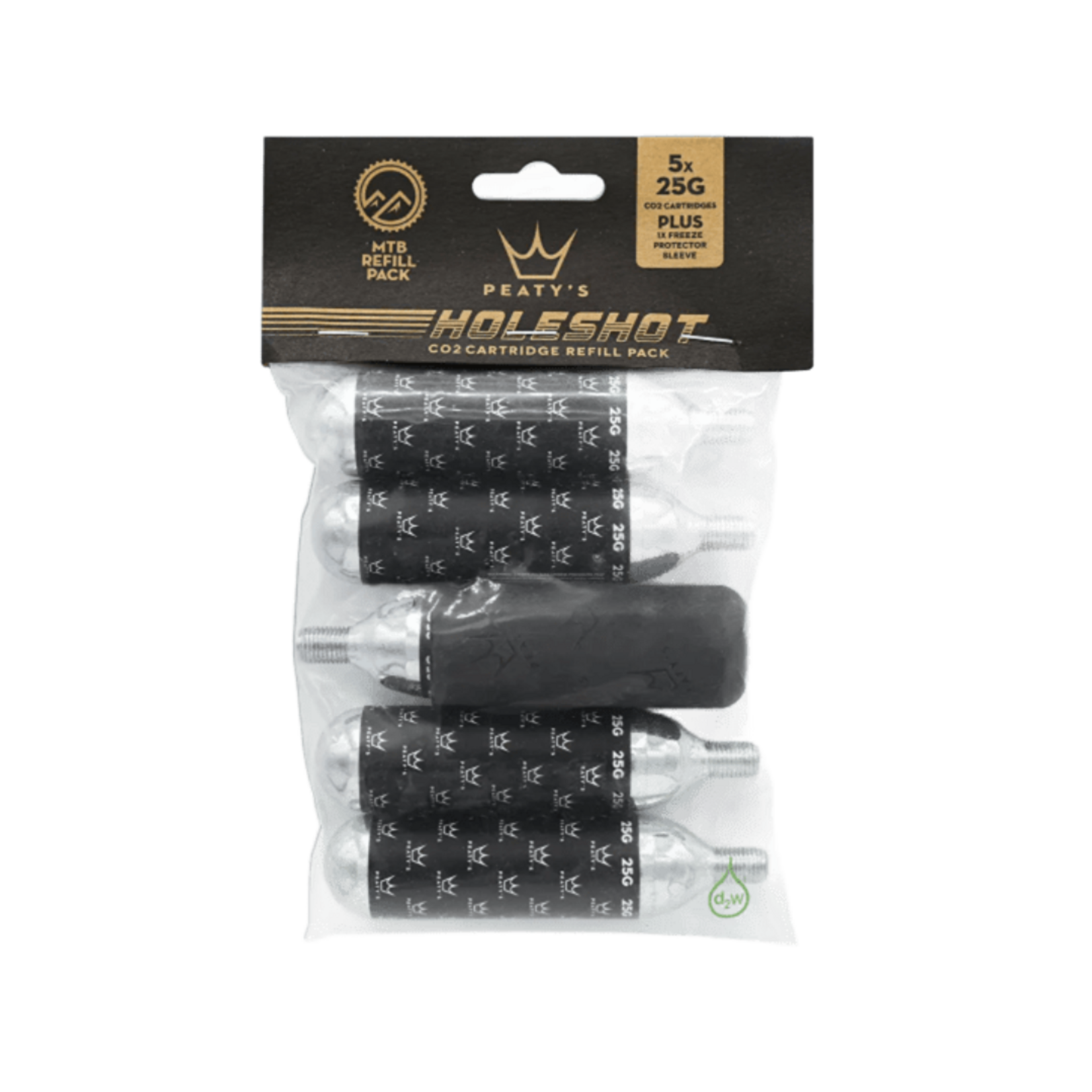 Peatys Peaty's HoleShot CO2 Refill Pack 5 Piezas | Cartuchos de CO₂ para Inflado Rápido de Llantas de Bicicleta