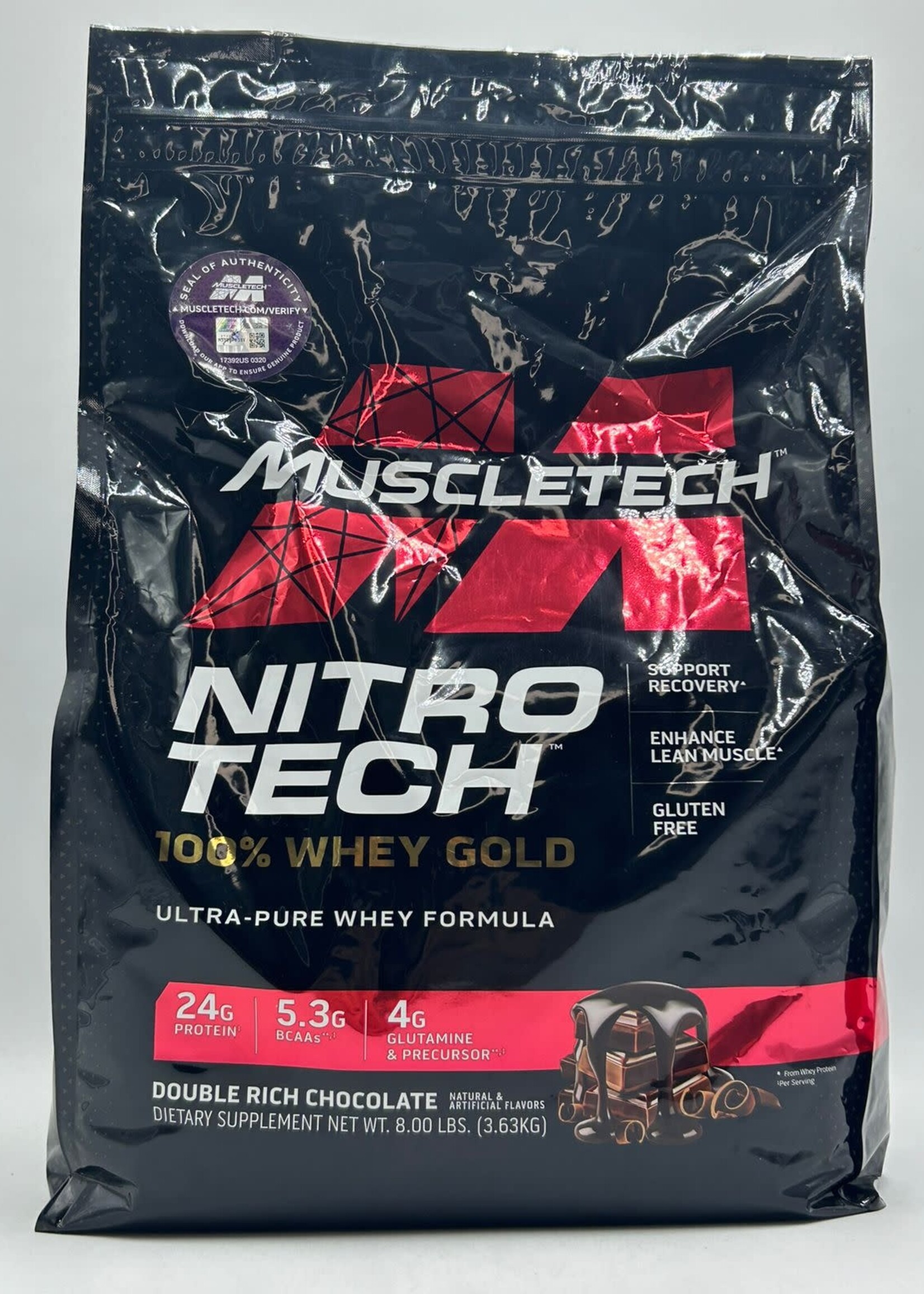 MUSCLETECH COSTAL NITROTECH WHEY GOLD 8LB 110 SERV DOUBLE RICH CHOCOLATE