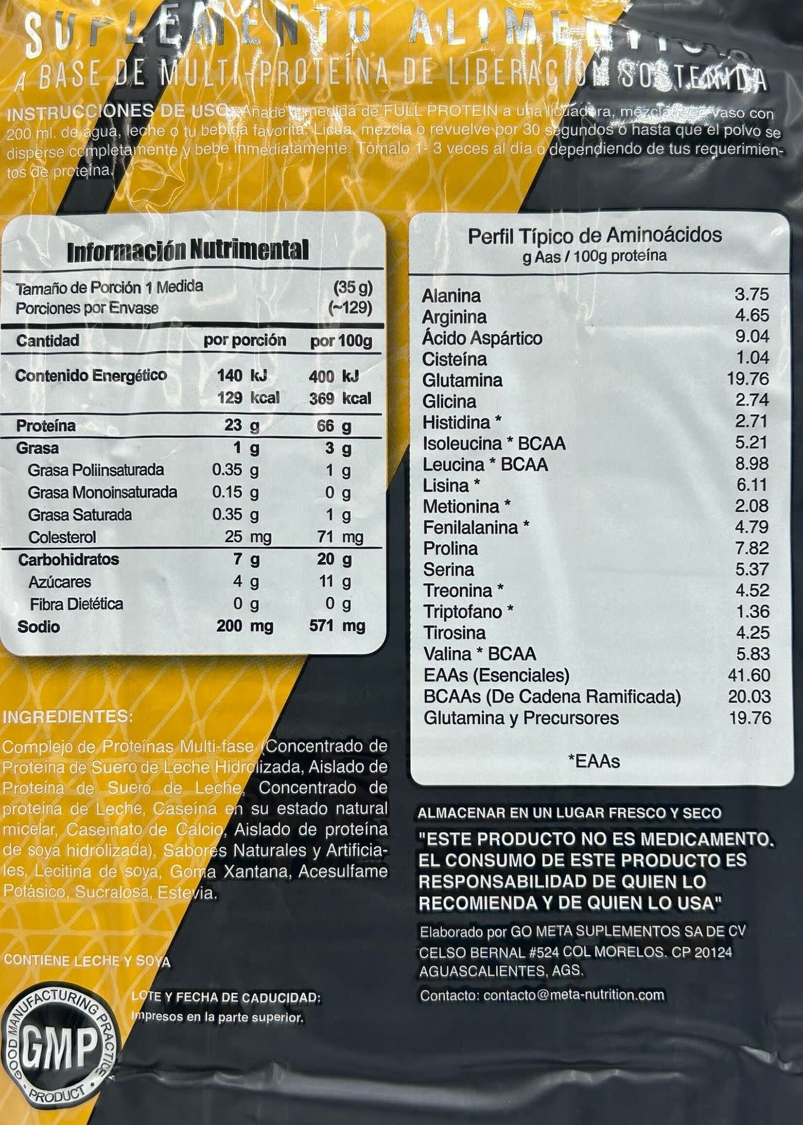 META NUTRITION FULL PROTEIN 10 LBS